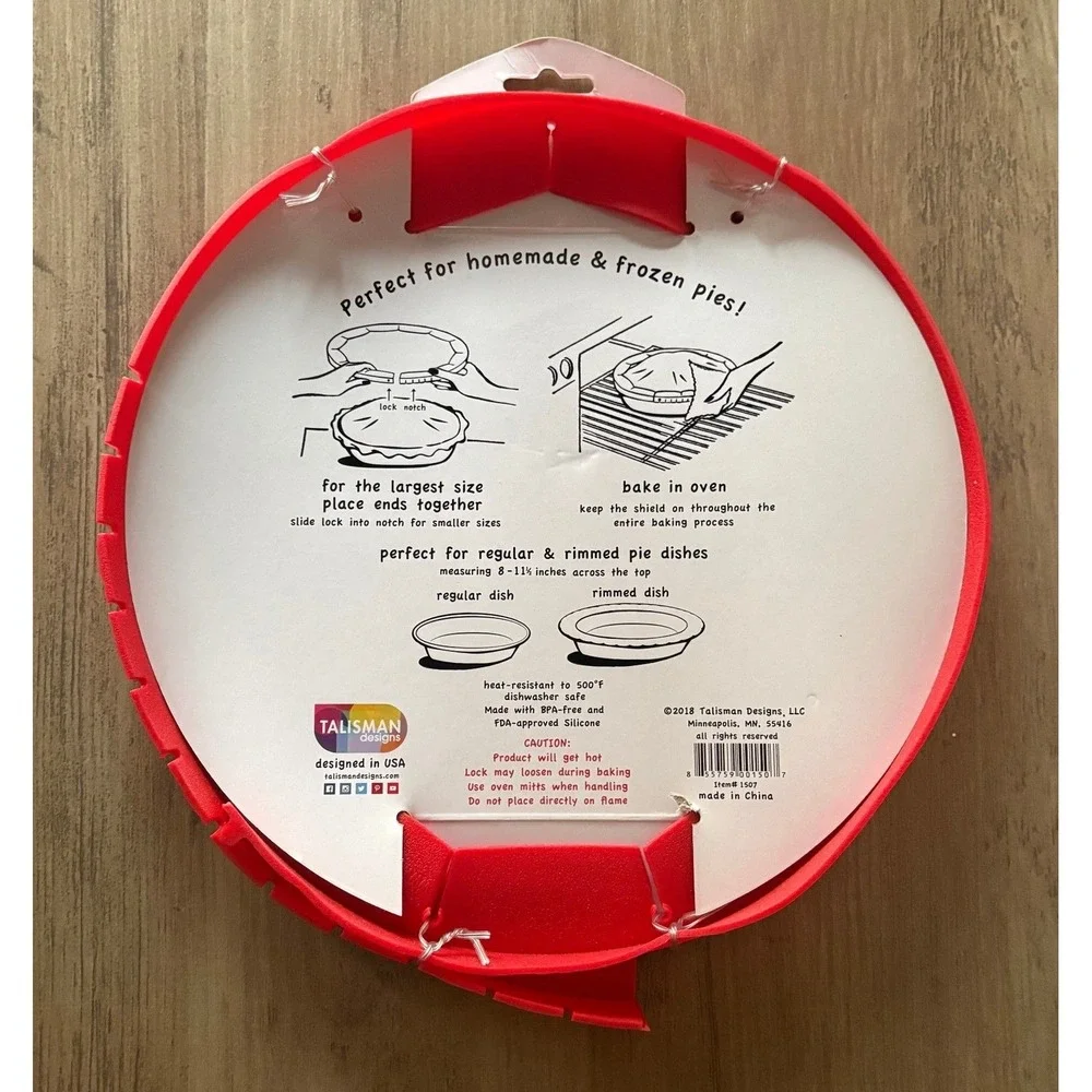 NEW Talisman Designs Adjustable Silicone Pie Crust Shield Red #1507
